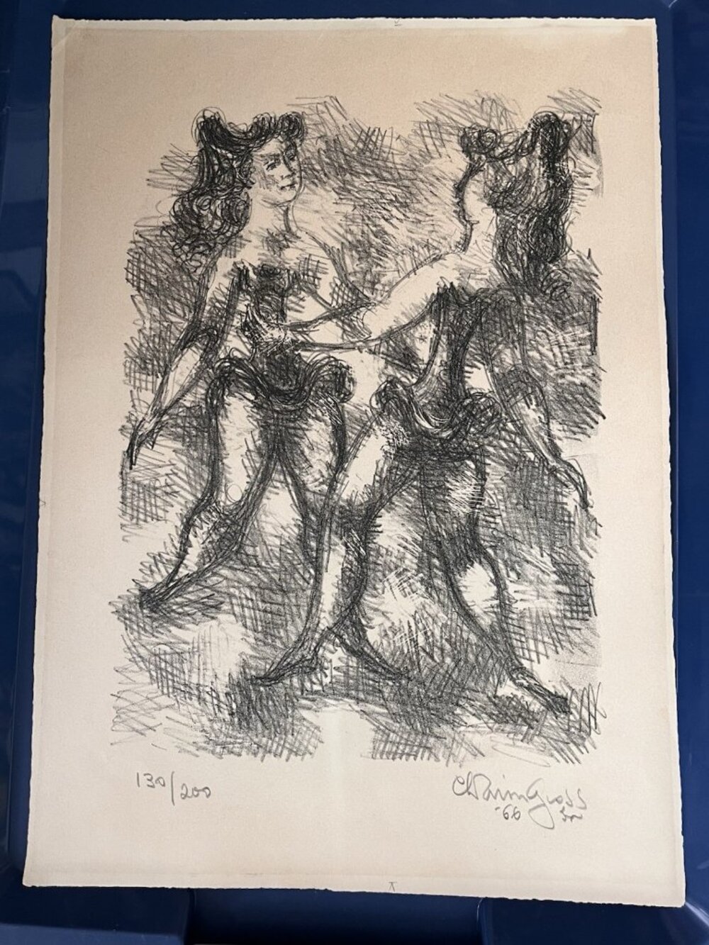 Chaim Gross Ballerinas 1966 Signed Original Lithograph 130/200 Modernist Art 60s